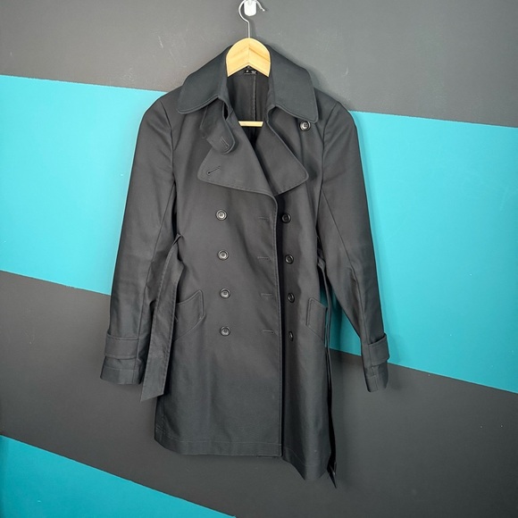 Theory Elegant Black Trench Coat - Picture 4 of 14